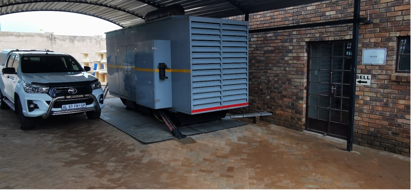 Silent diesel generator installed for standby power