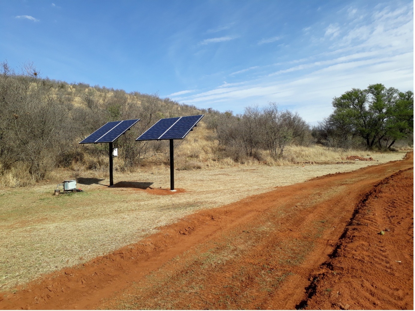Off-grid solar panels for water supply