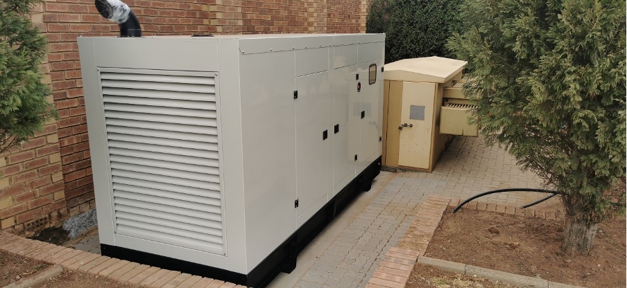 Industrial silent diesel generator installation